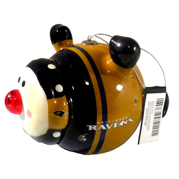 Baltimore Ravens NFL Licensed LED Santa and Snowman Christmas Ornaments - Picture 11 of 12